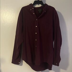 J. Crew Men's Dark Red Casual Button-Down Shirt